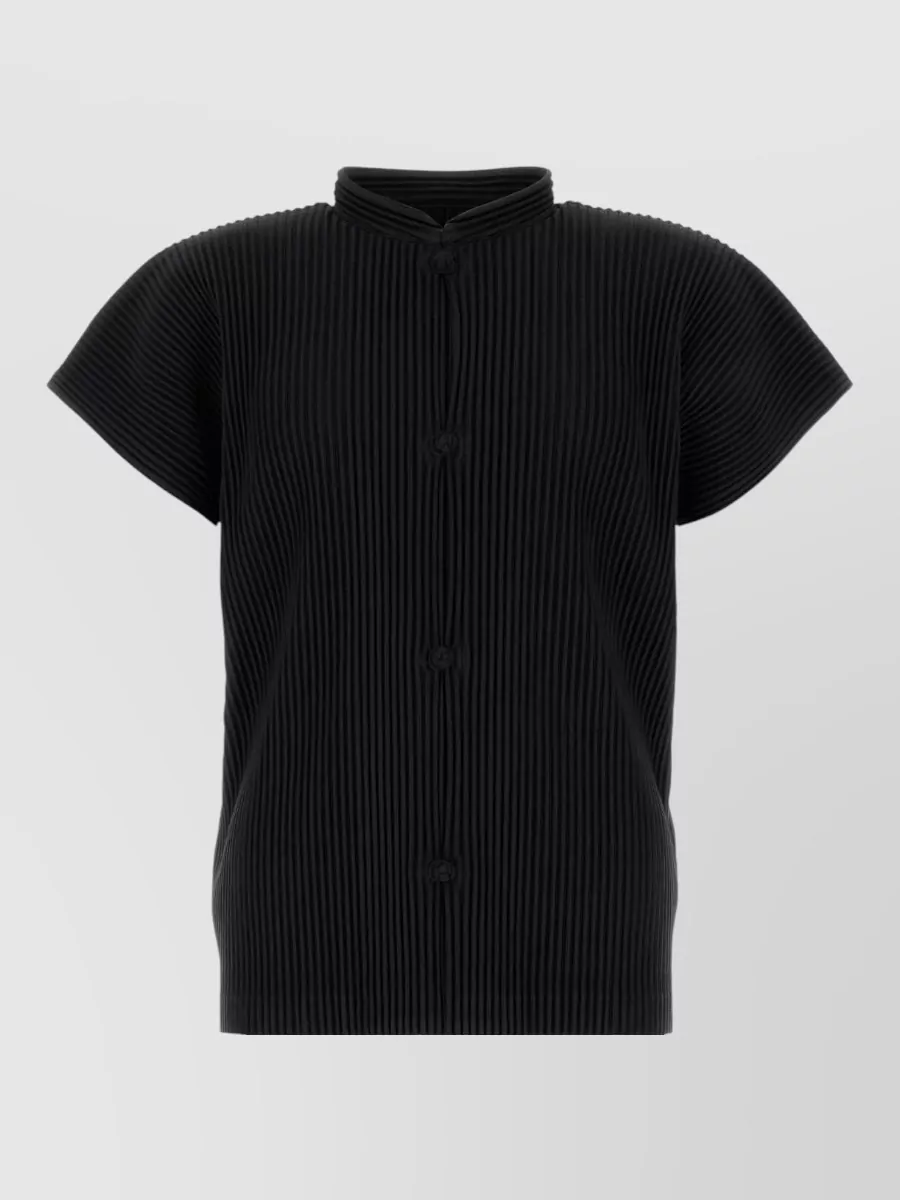 Homme Plisse Issey Miyake Pleated high-neck short-sleeve t-shirt