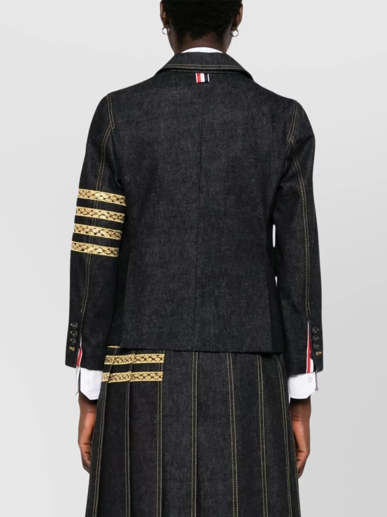 Thom Browne Snake Motif Denim Blazer