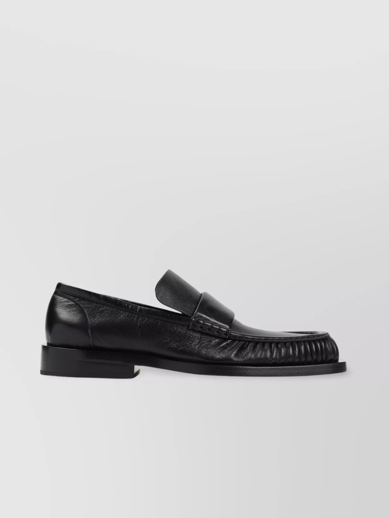 Jil Sander Leather Loafers With Squared Toeline