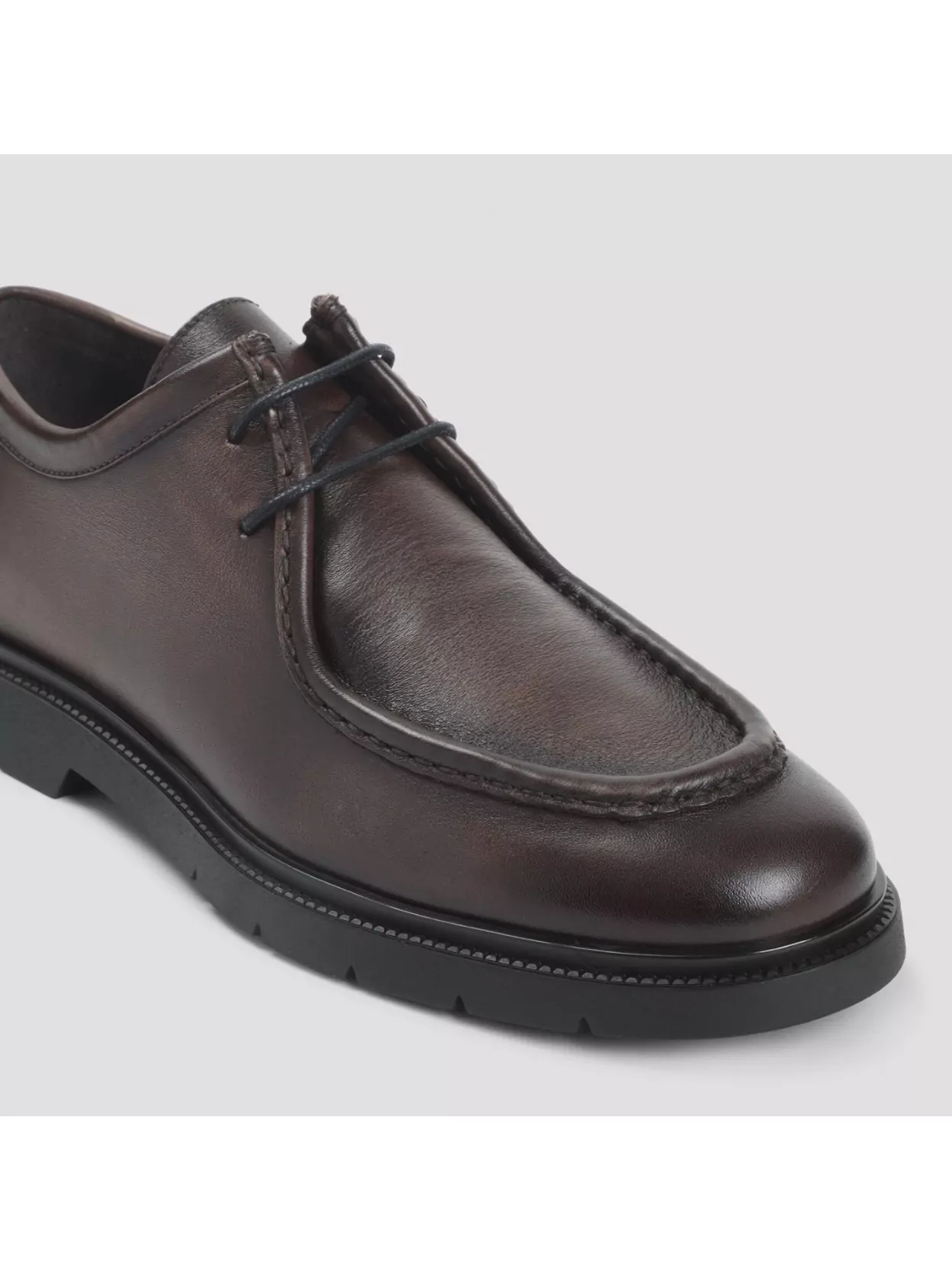 Kiton Round Toe Lace-Up Shoes With Rubber Sole
