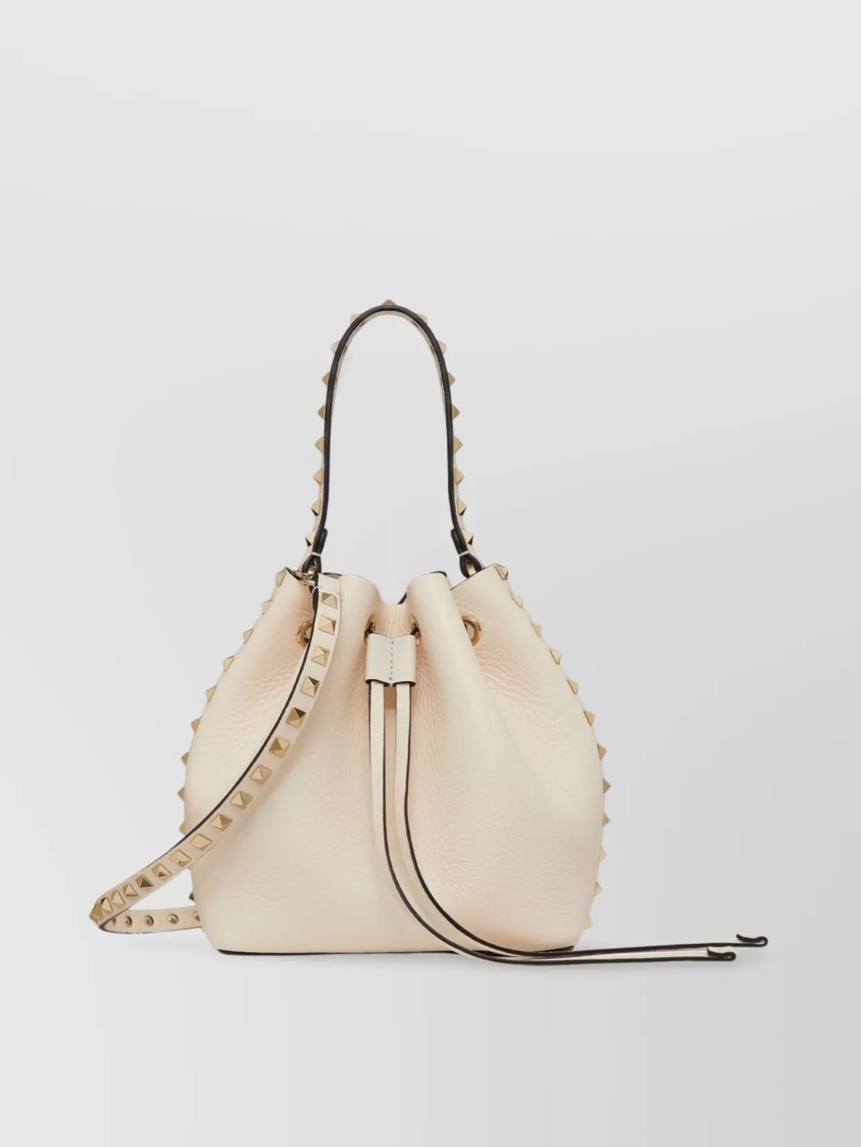 Shop Valentino Studded Leather Bucket Bag