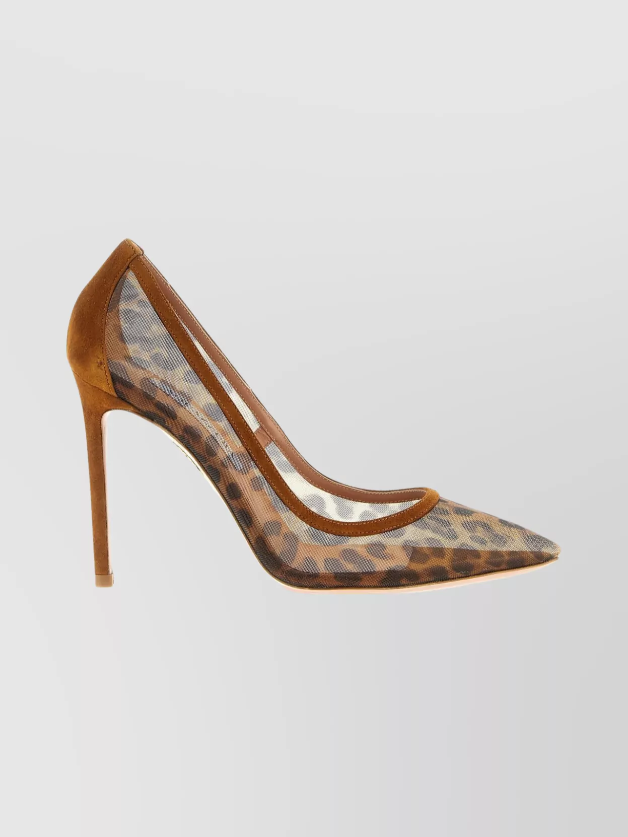 Aquazzura Animal Print Stiletto Pumps With Mesh Paneling