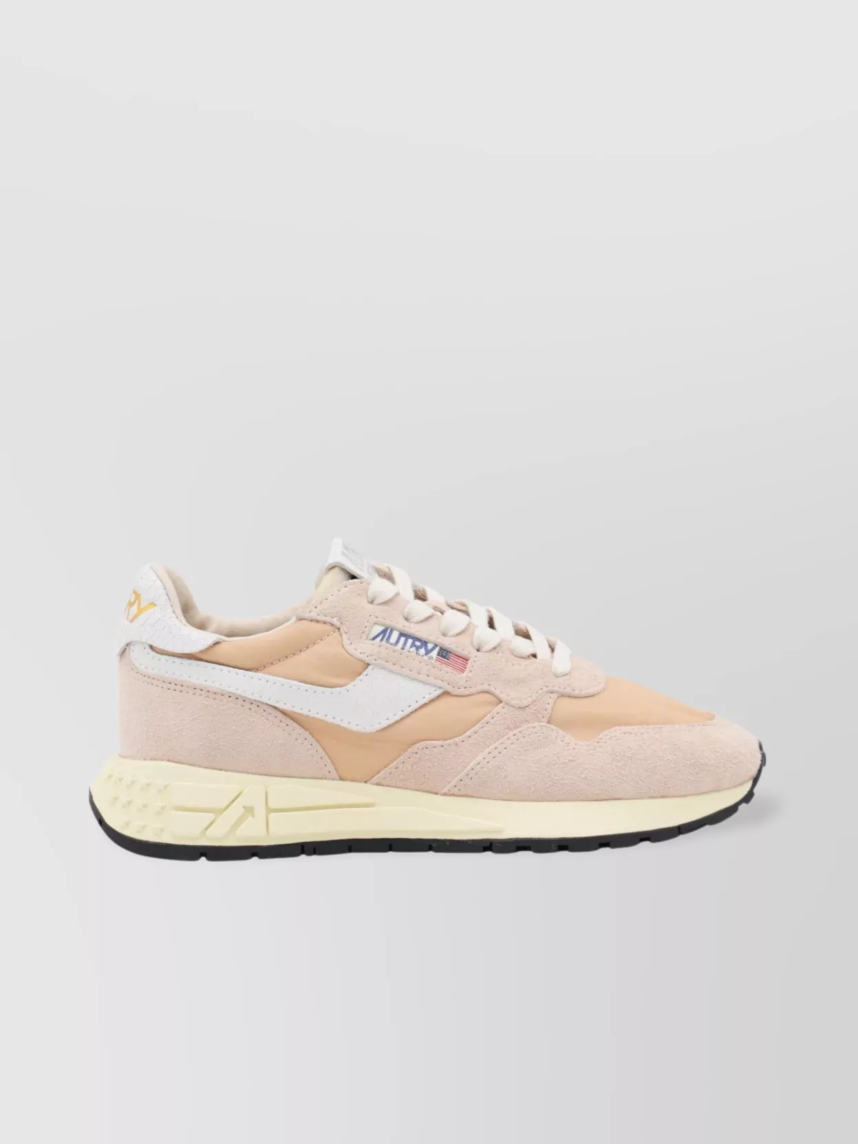 Autry Low Top Sneakers With Rubber Sole And Suede Panels In Neutral
