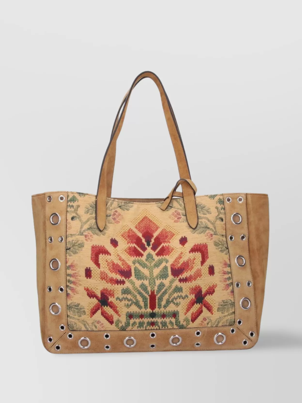 Valentino Shopper With Dual Handles And Embroidered Pattern