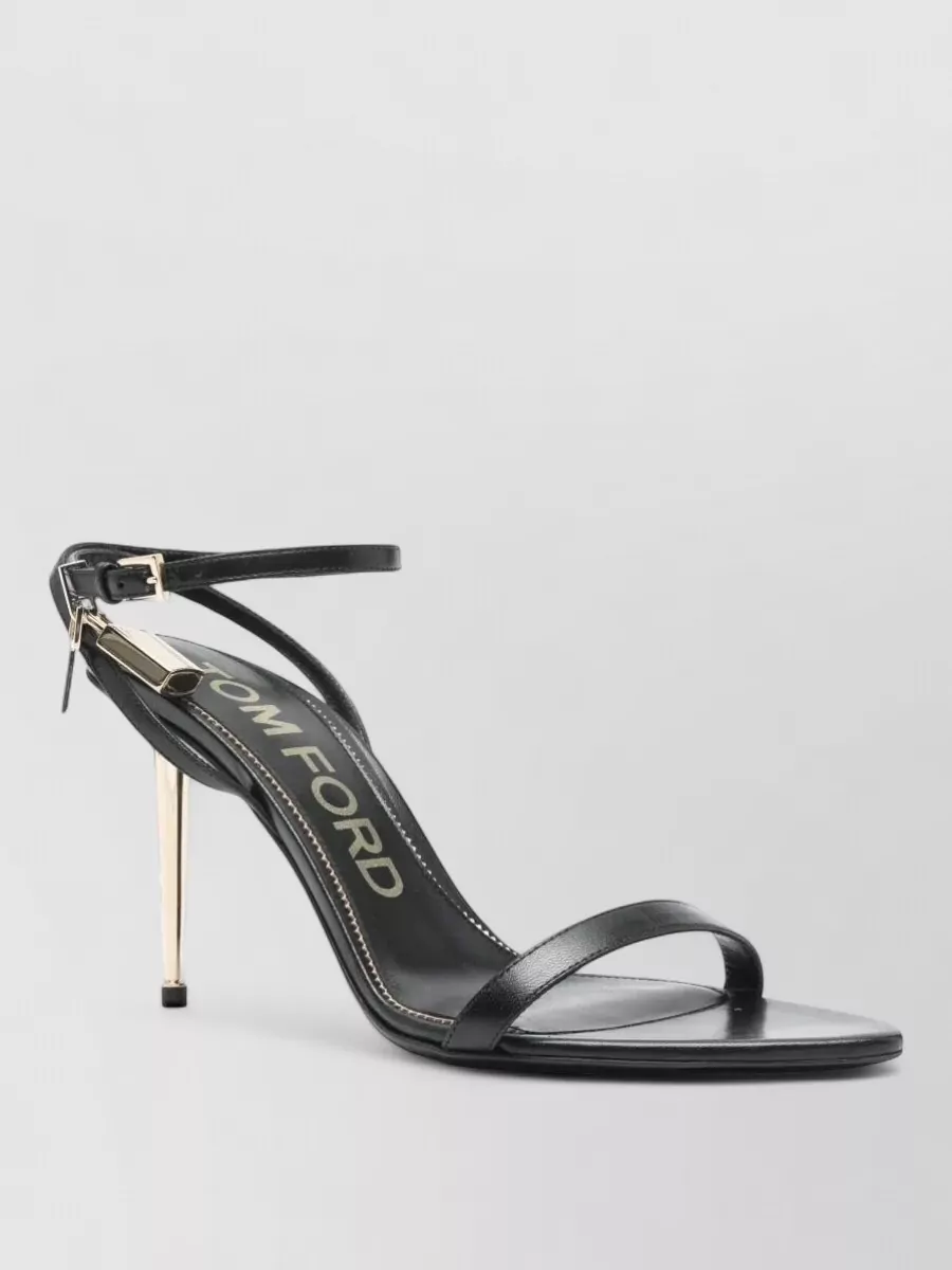 Tom Ford Leather Padlock Pointy Toe Ankle Strap Sandals
