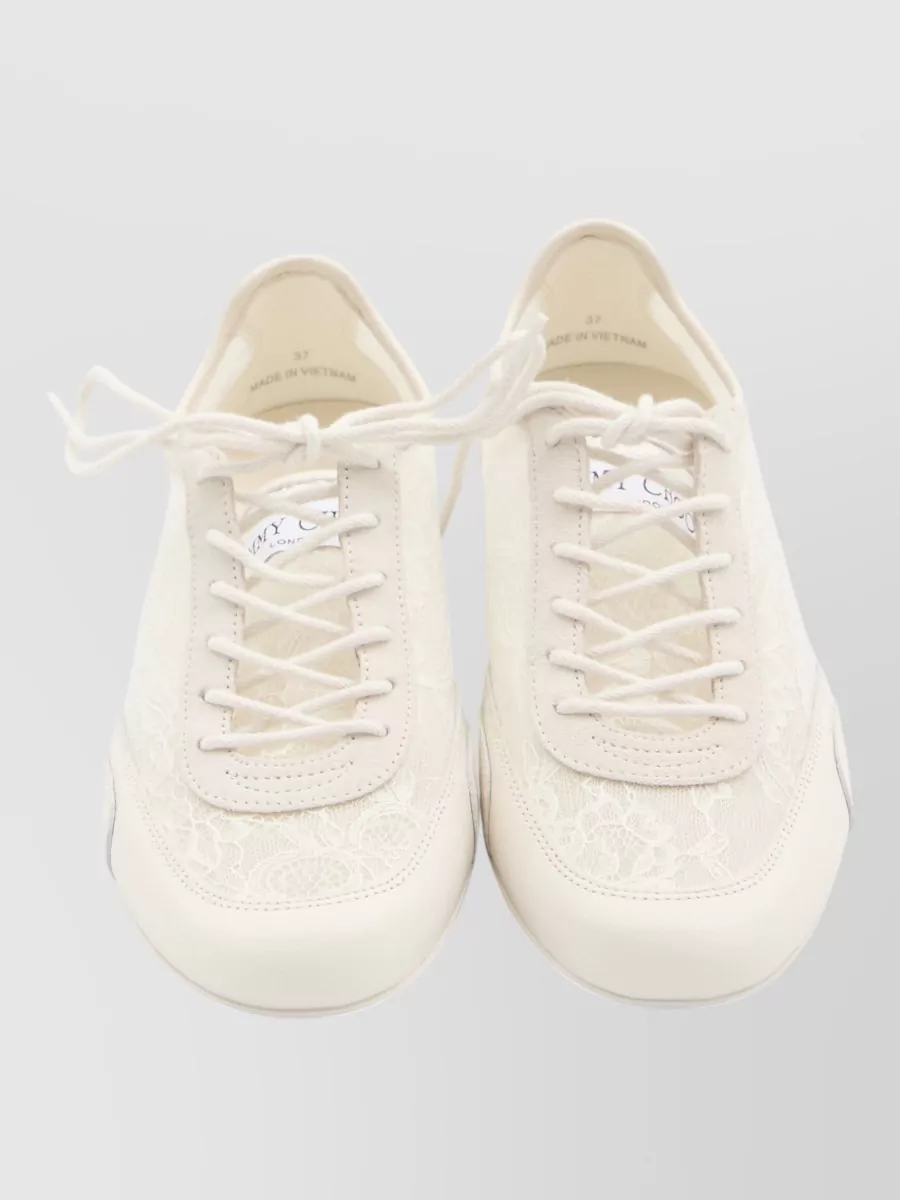 Jimmy Choo Sunny F Lace Detail Low Top Sneakers