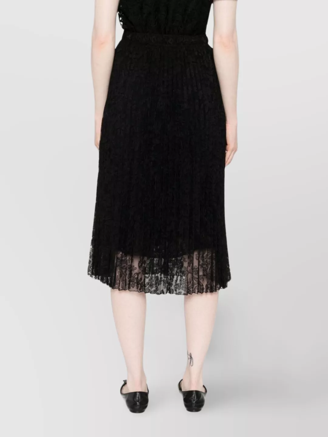 Ermanno Scervino Midi A-Line Skirt Lace Overlay
