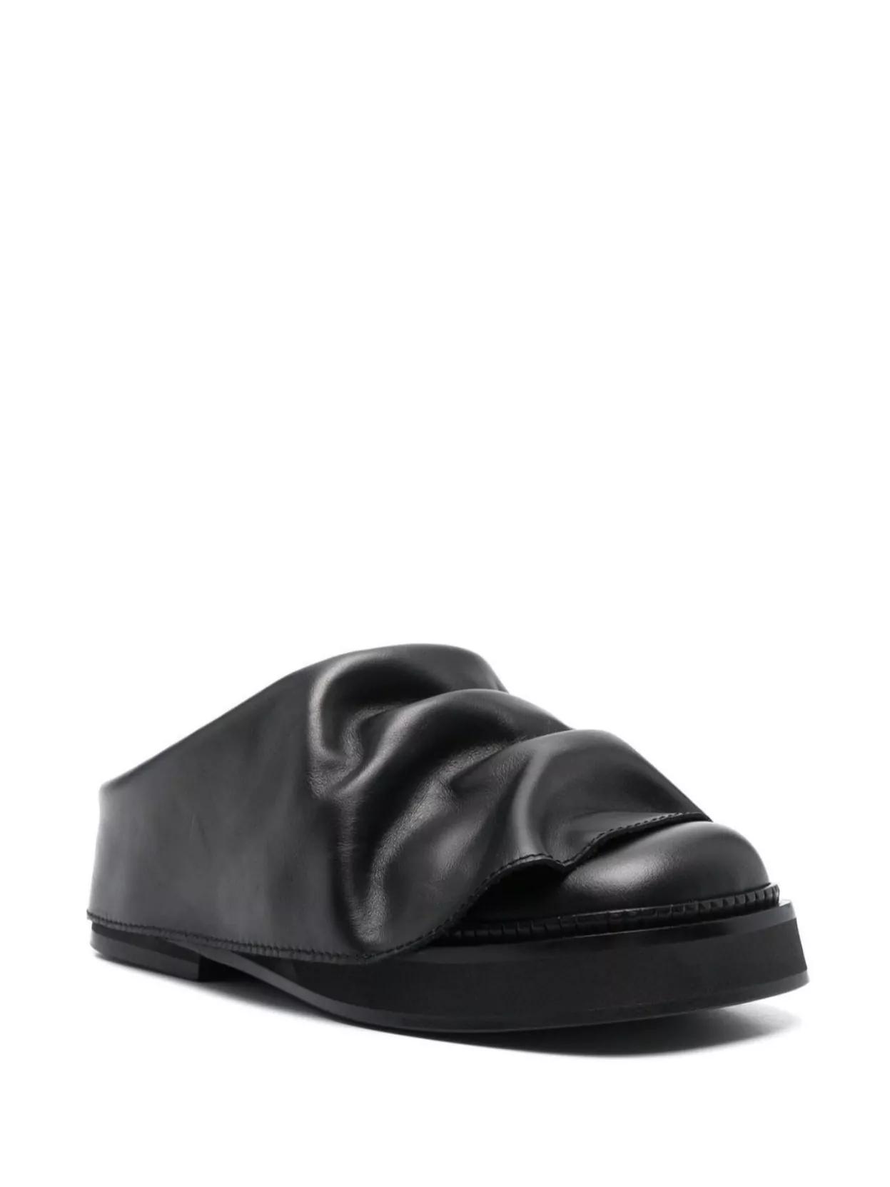 The Attico Square Toe Leather Sole Flat Mules