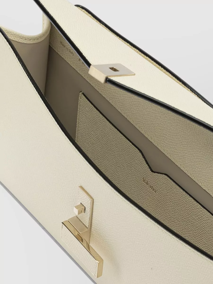 Valextra Isis Clutch Bag Gold Tone Hardware Strap