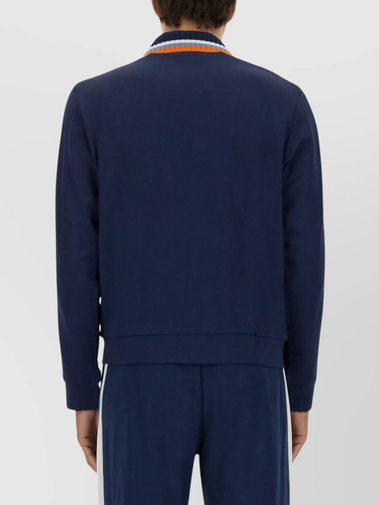 Casablanca Ribbed Collar Striped Jacket With Side Pockets