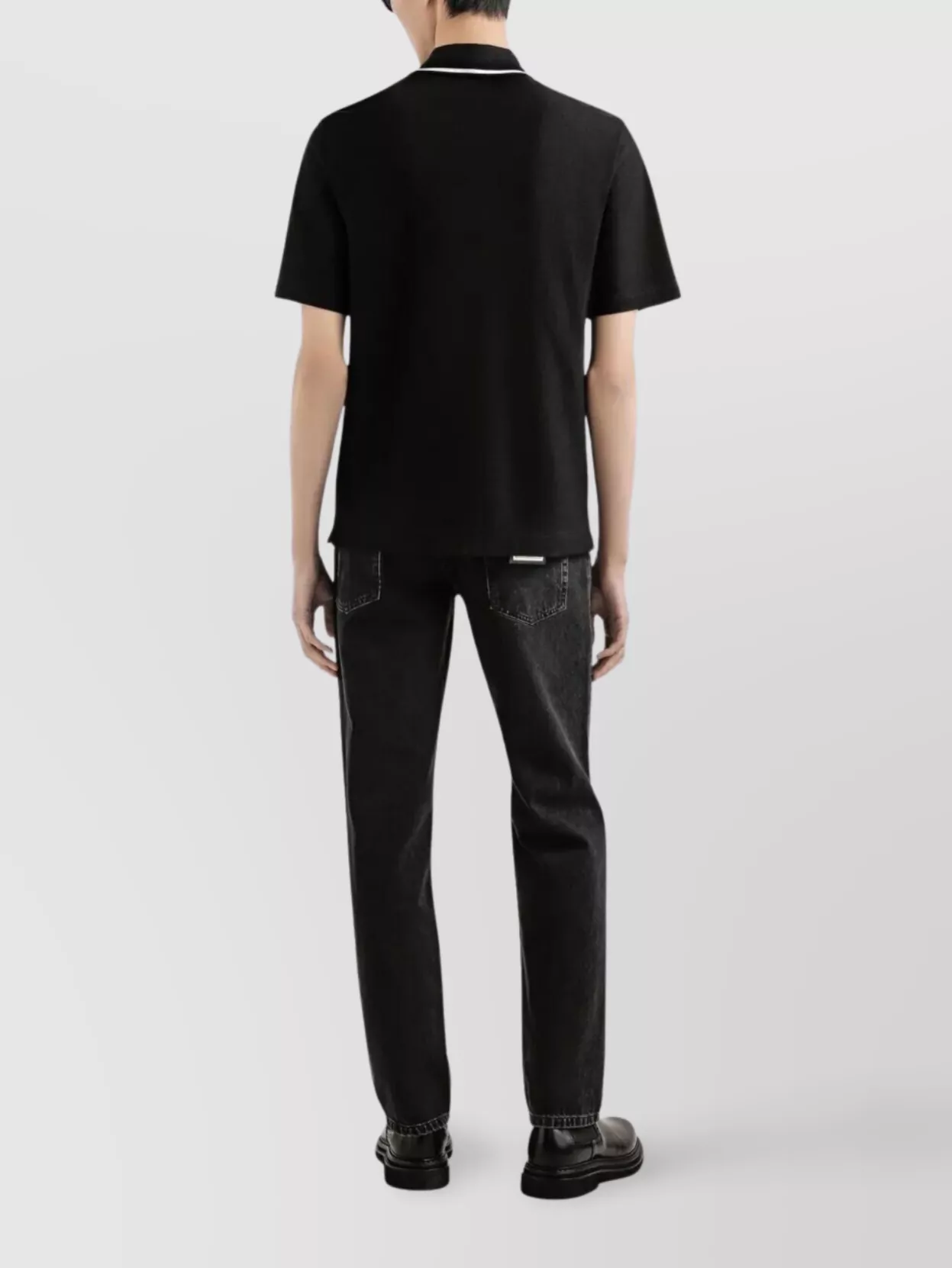 Dolce & Gabbana Polo Shirt In Piqué De Coton In Black