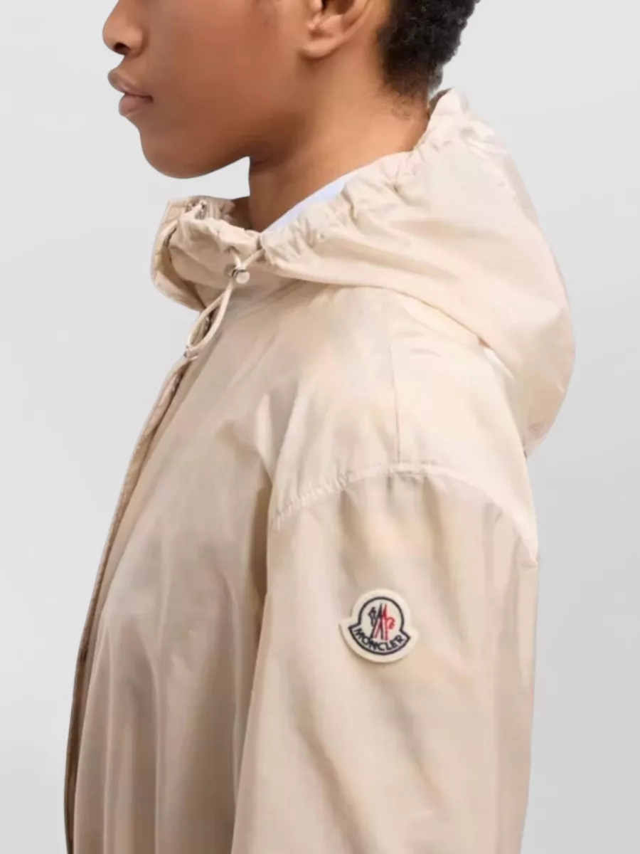 Moncler Nylon Hooded Ruched Fitted Jacket
