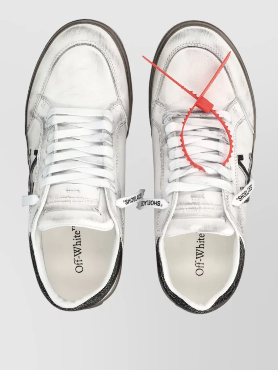Off-White Leather Low-Top Sneakers
