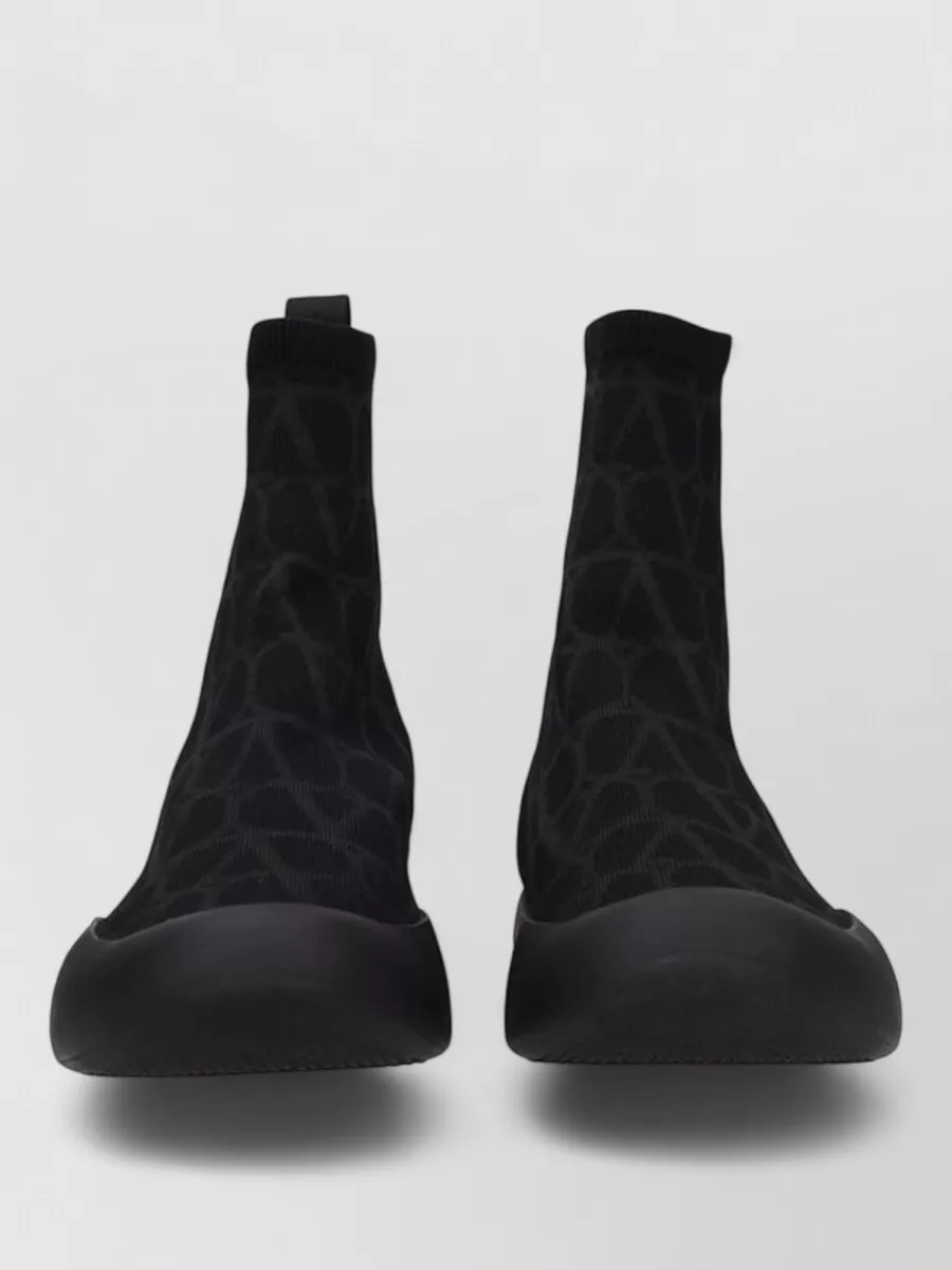 Valentino Garavani logo knit high-top sneakers