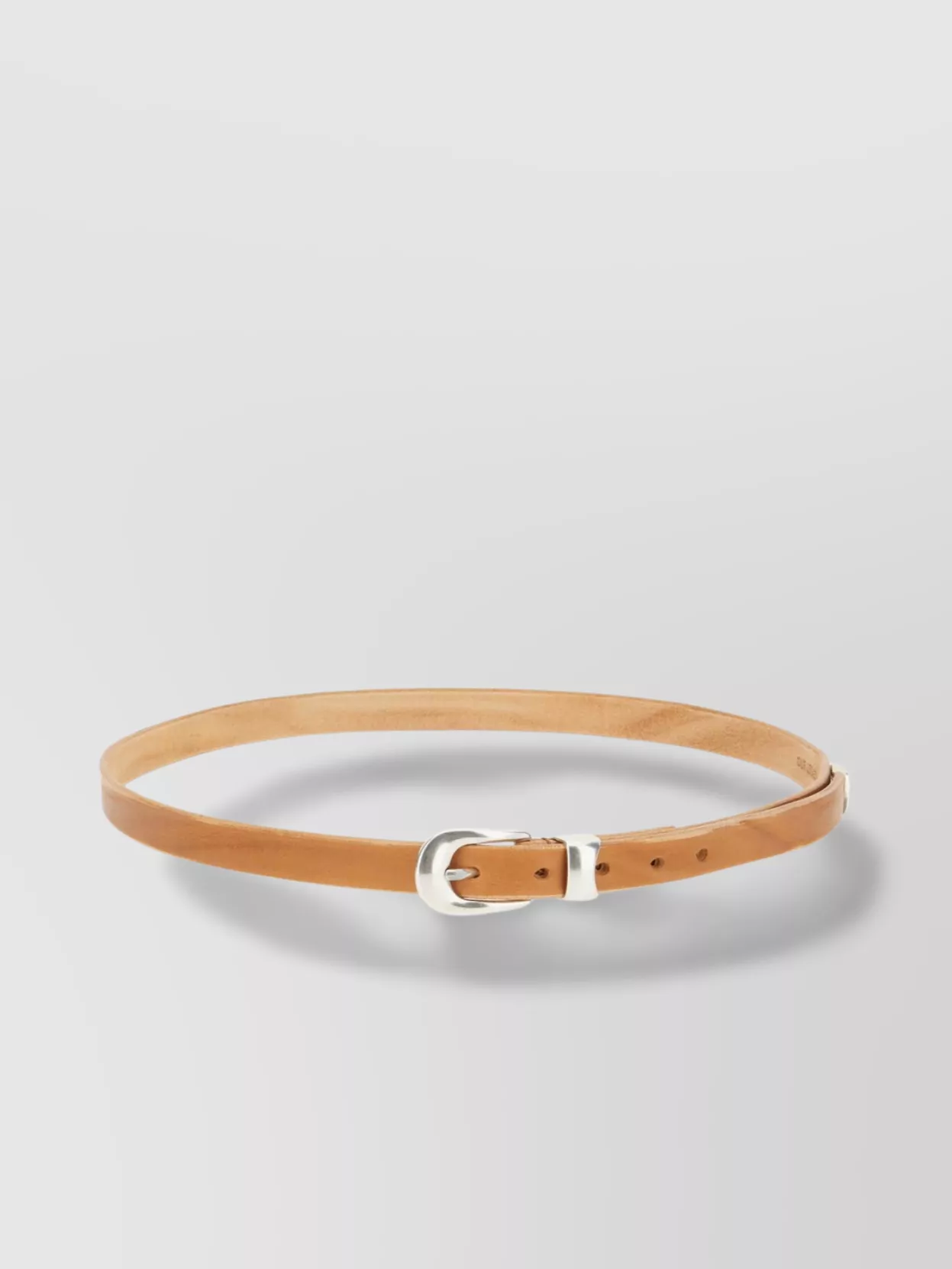 Our Legacy Leather Belt With Adjustable Length And Silver-tone Buckle