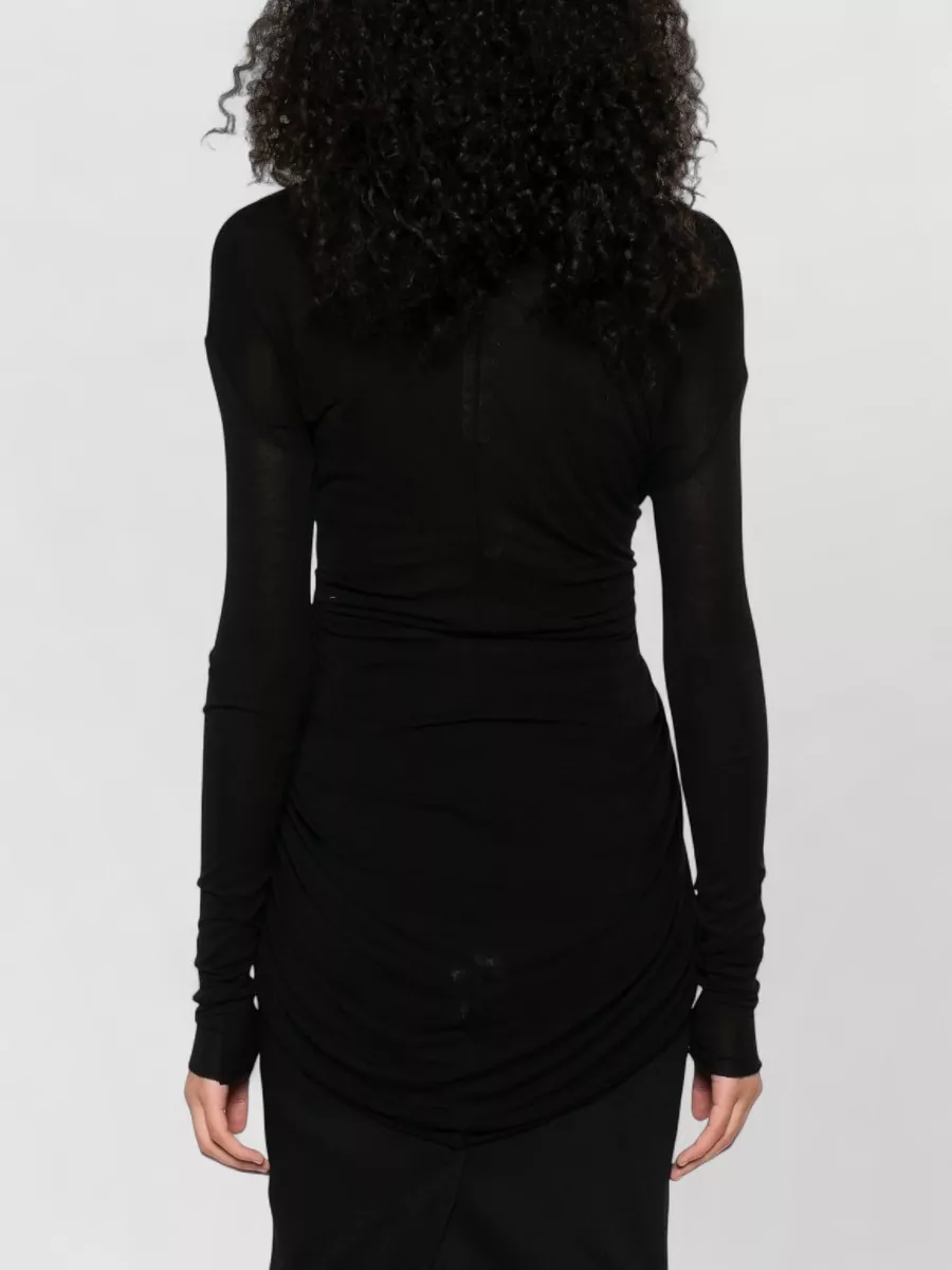 Rick Owens Radiance Long Sleeve Draped Sheer Top