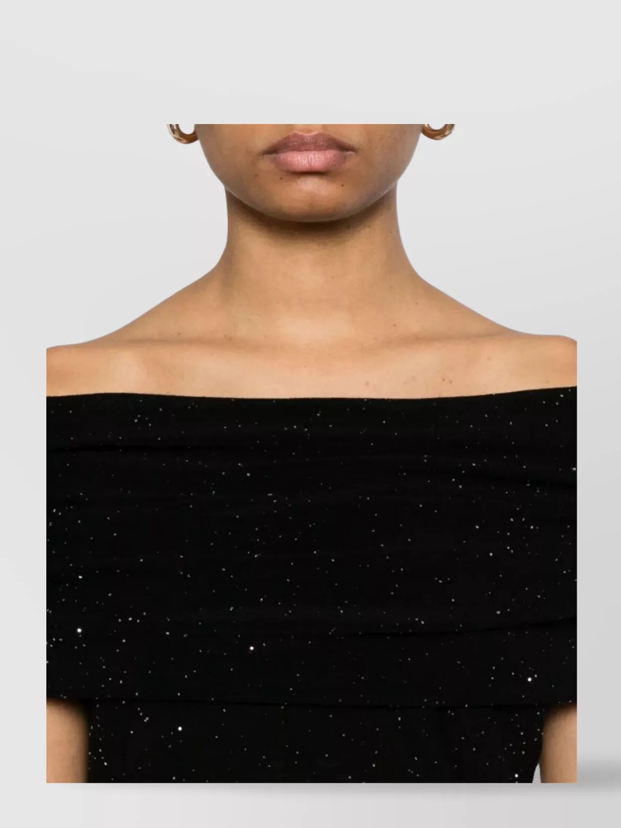Roberto Collina Wool Top With Micro Sequins And Draped Detail