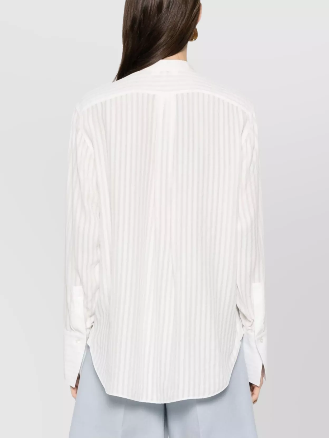 Chloé Hemline Curve Stripes Sleeves Long