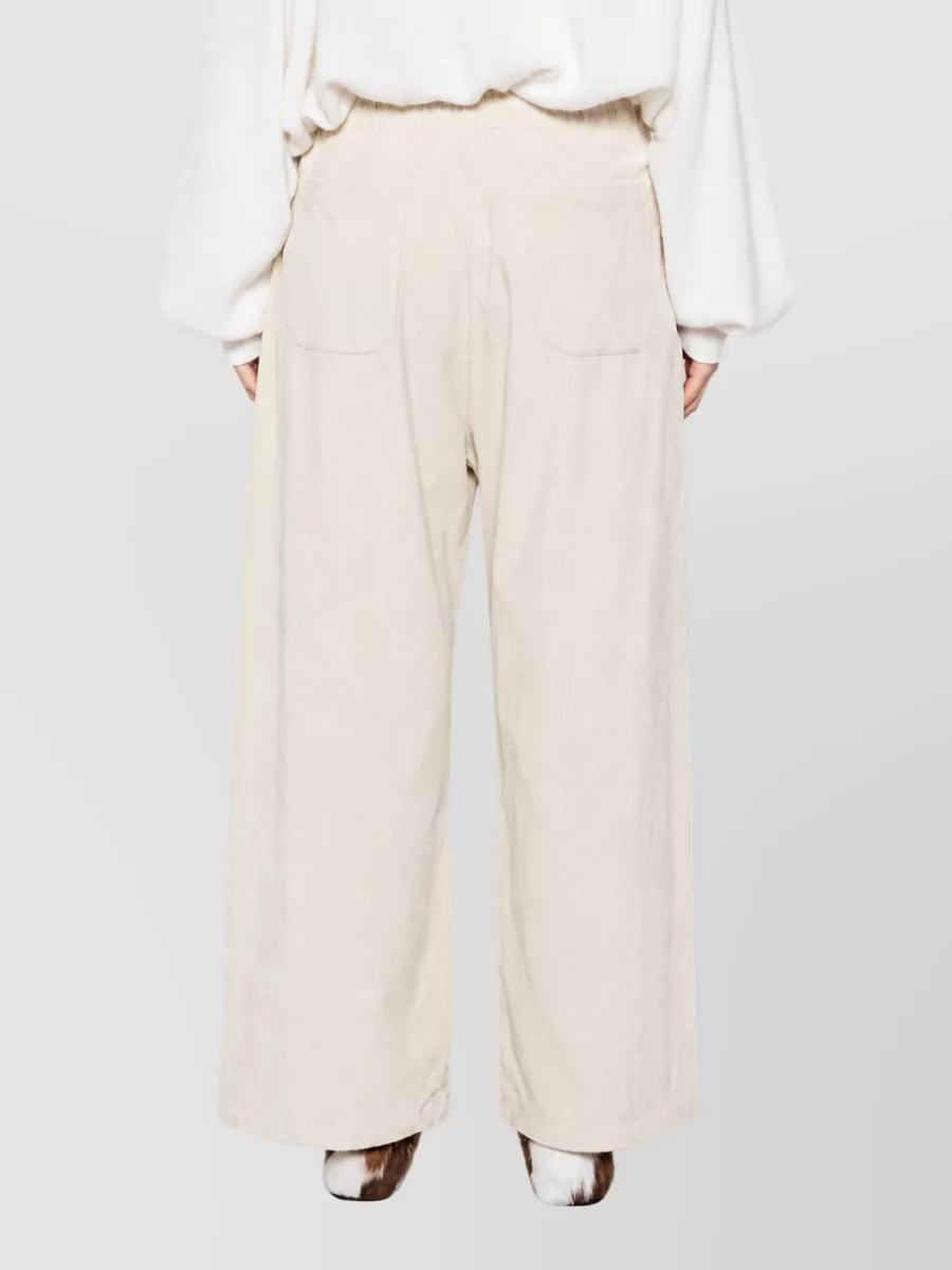 Apuntob Cotton Corduroy Wide Leg Drawstring Trousers