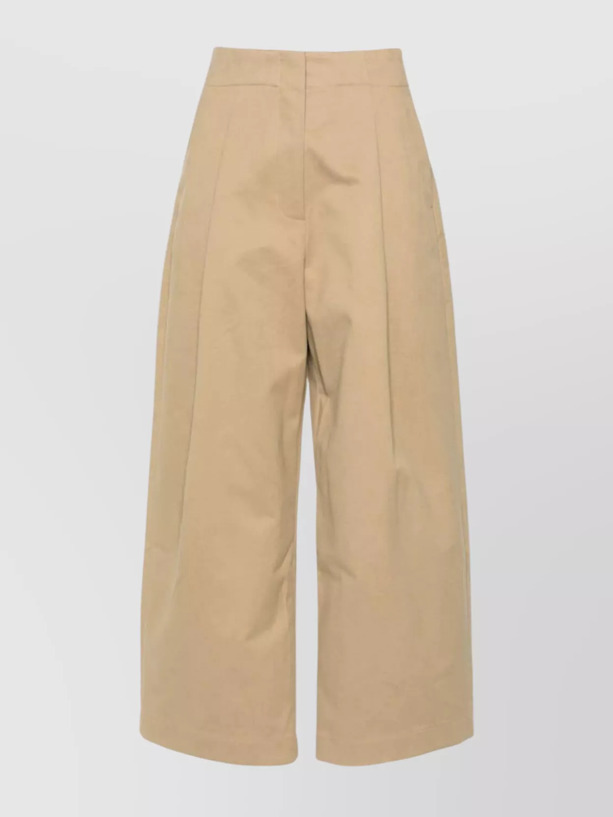 Studio Nicholson High-waist Cotton Twill Wide-leg Trousers In Brown