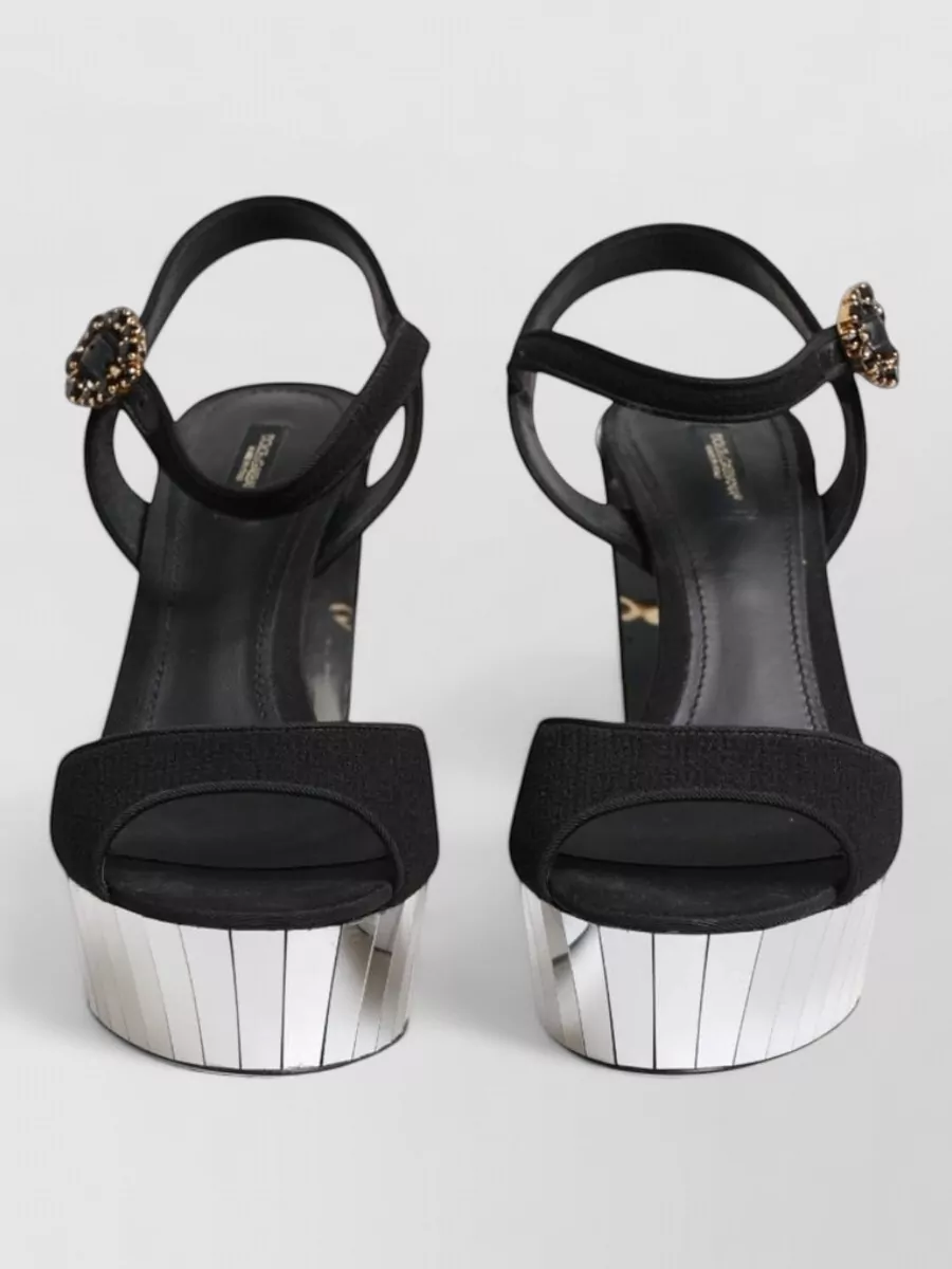 Dolce&Gabbana crystal ankle strap platform sandals