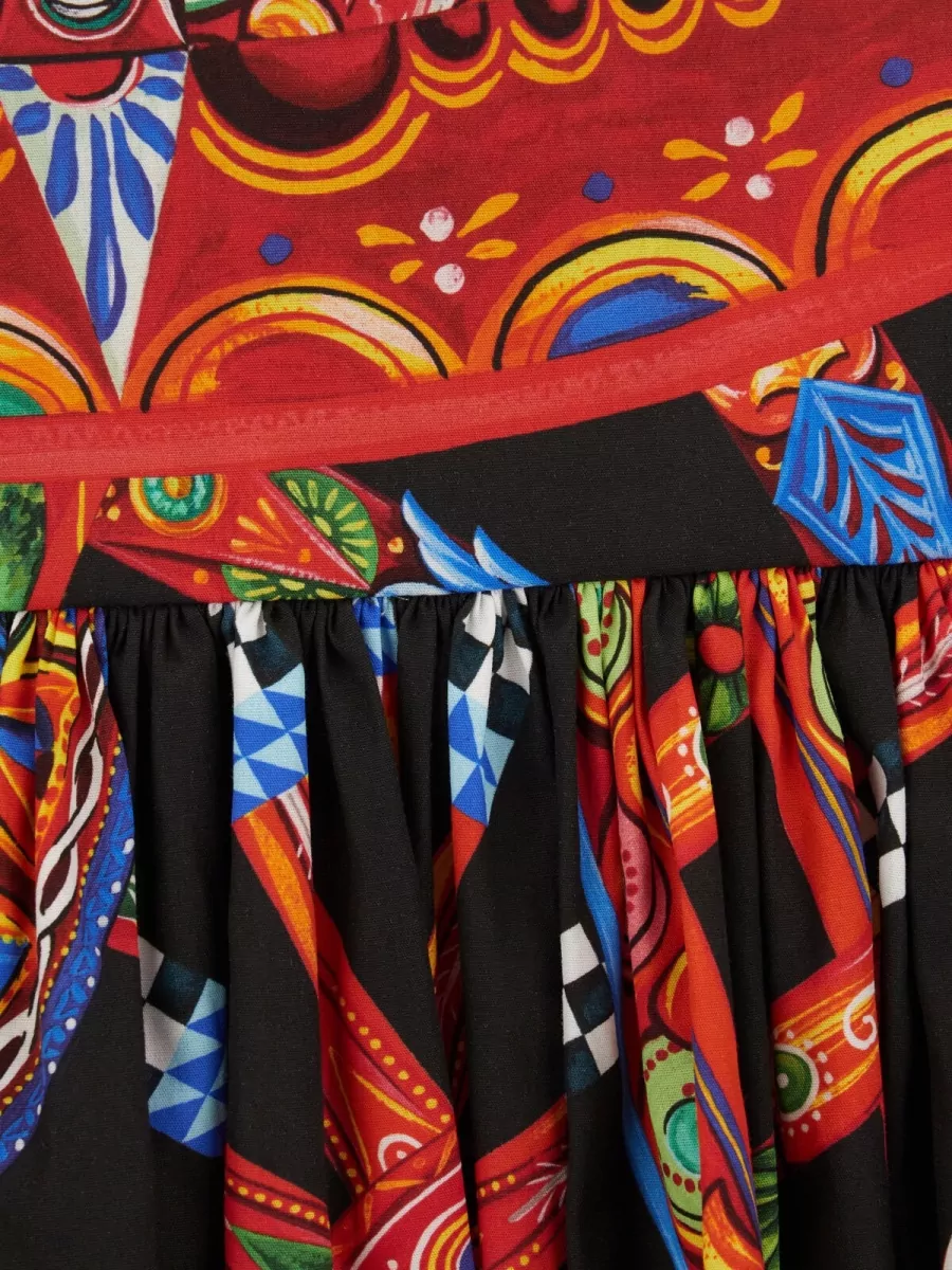 Dolce&Gabbana Printed High-Rise Cotton Mini Skirt