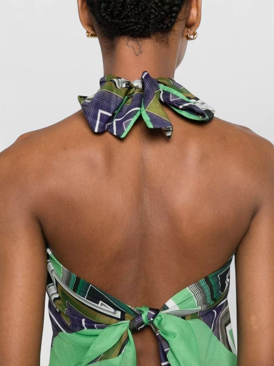 Missoni Zigzag-Print Halterneck Sleeveless Beach Cover-Up
