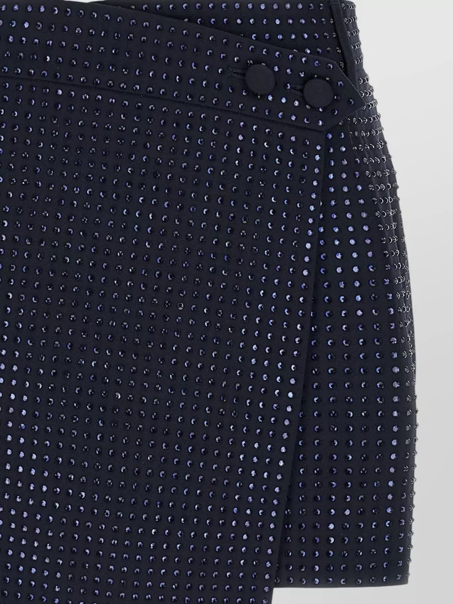 Pinko Rhinestone Asymmetric Mini Skort