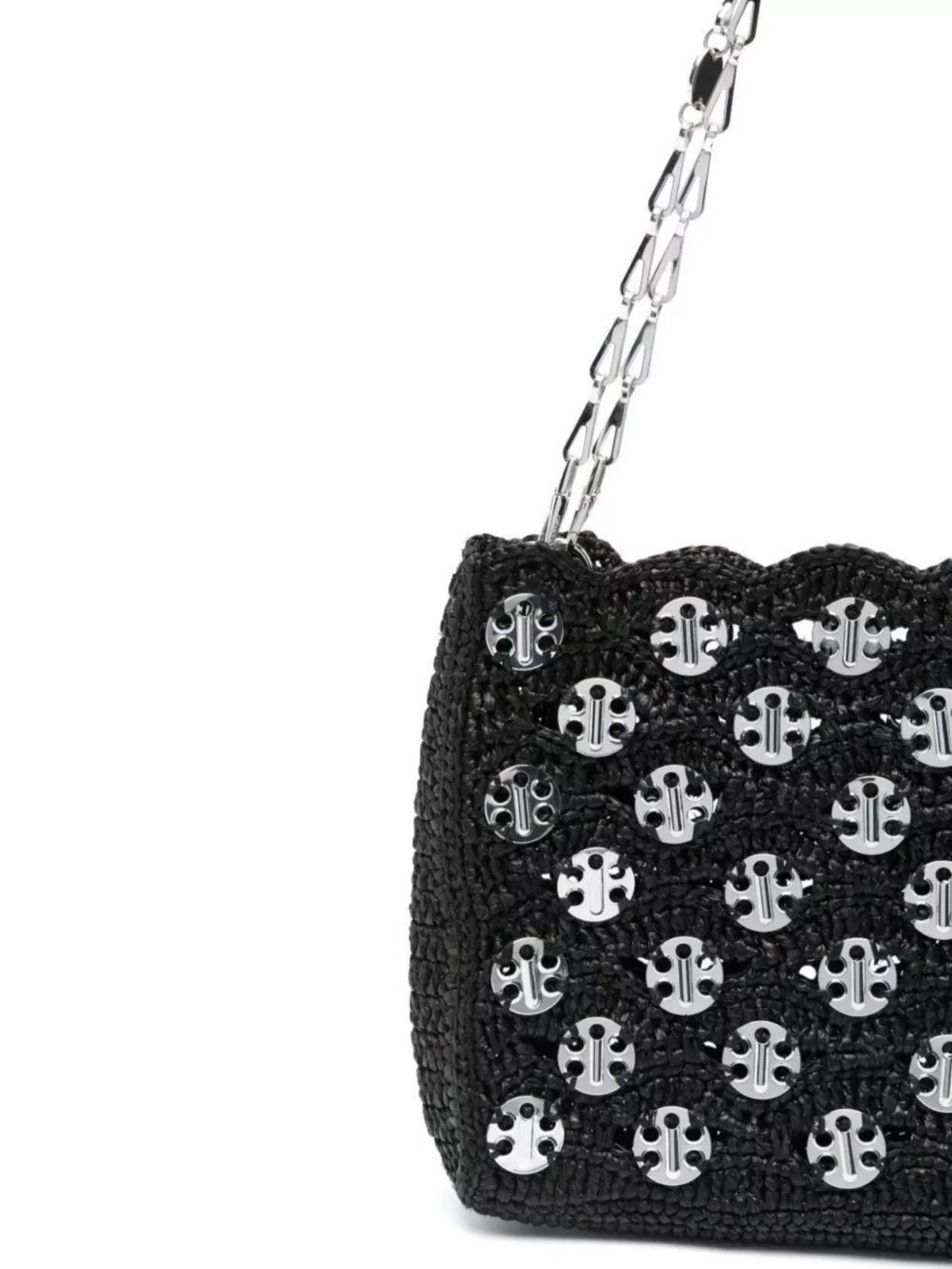 Paco Rabanne Chain Strap Shoulder Bag With Scalloped Edge