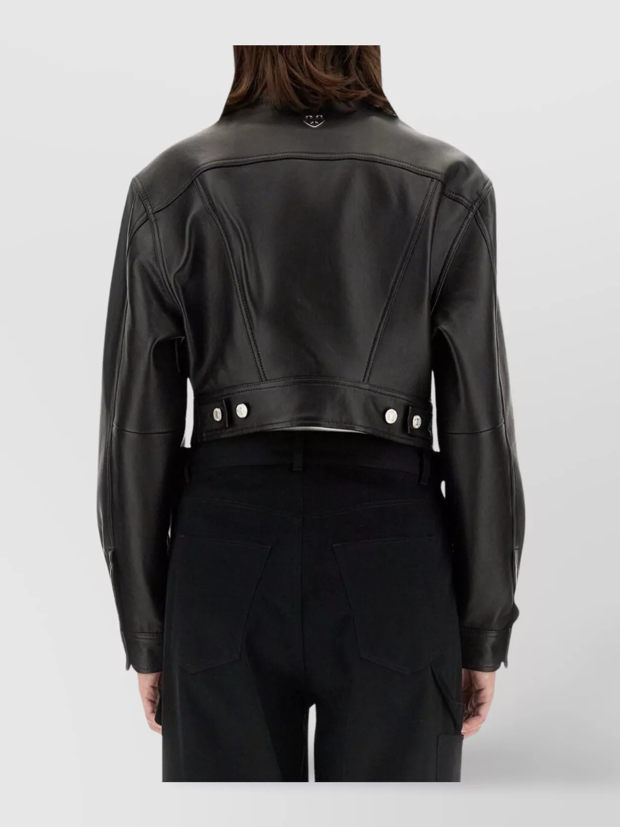 Moschino Cropped Motorcycle Jacket Snap Buttons