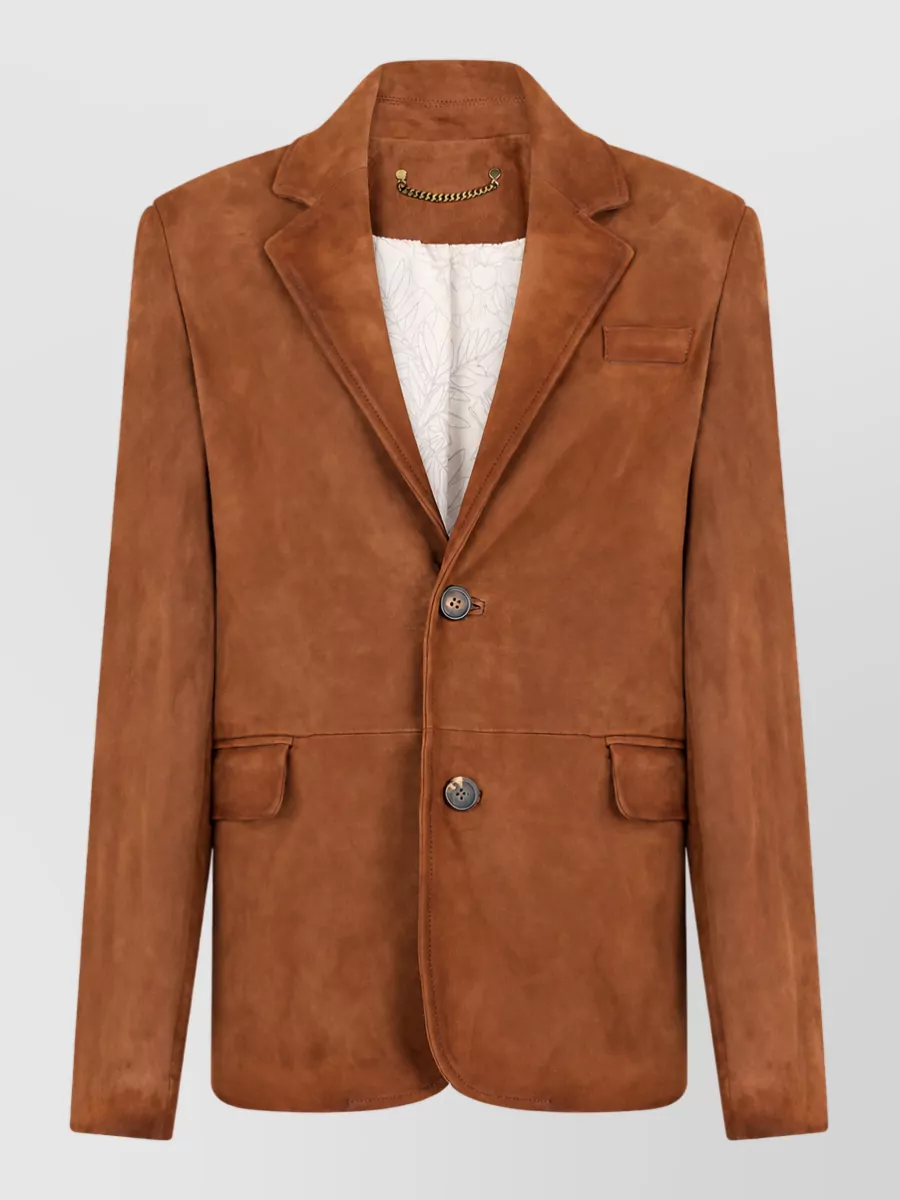 Golden Goose suede single-breasted blazer jacket