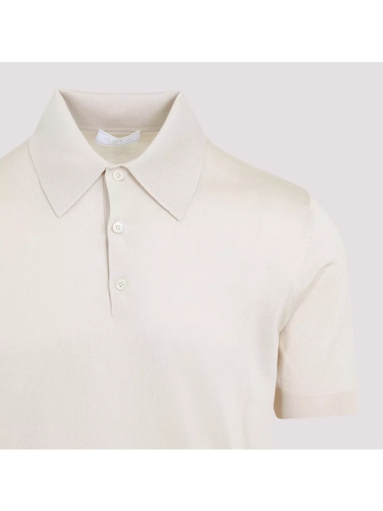 Prada Natural Silk T-shirts And Polos In White