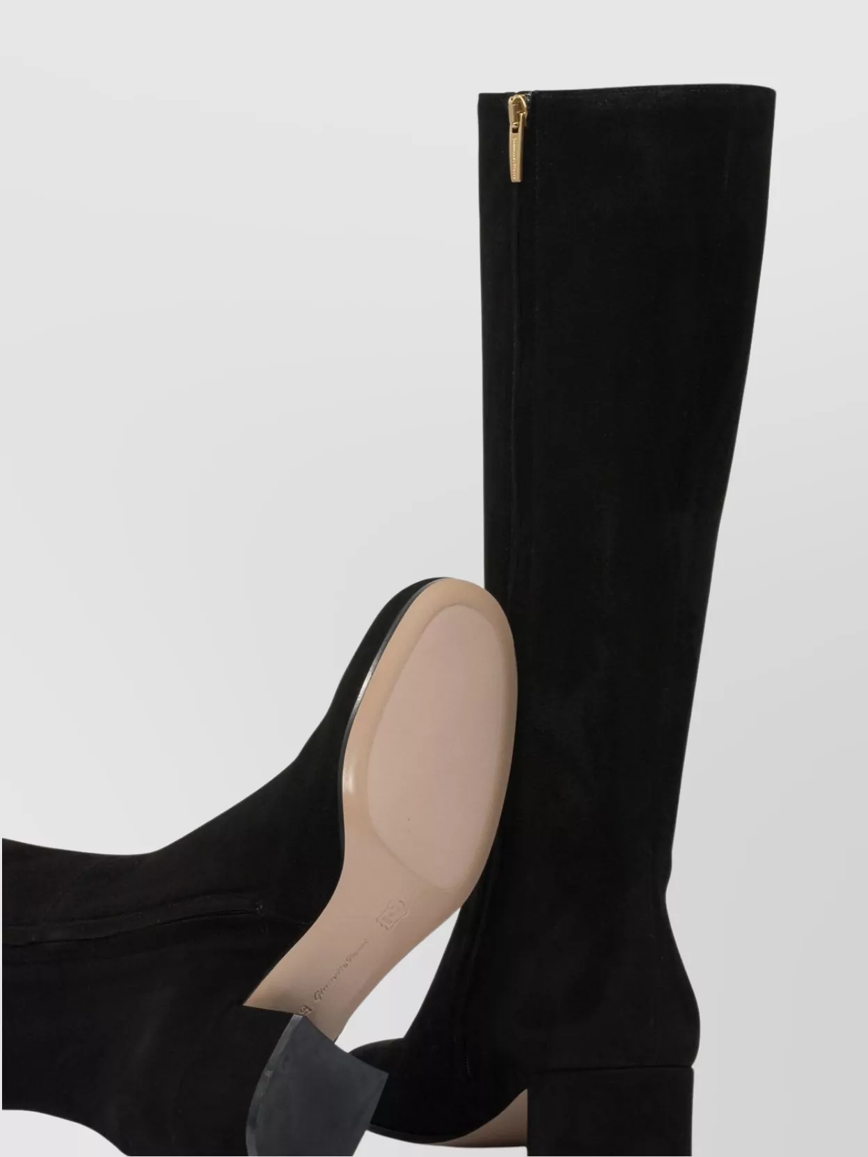 Gianvito Rossi Knee-High Suede Block Heel Boots