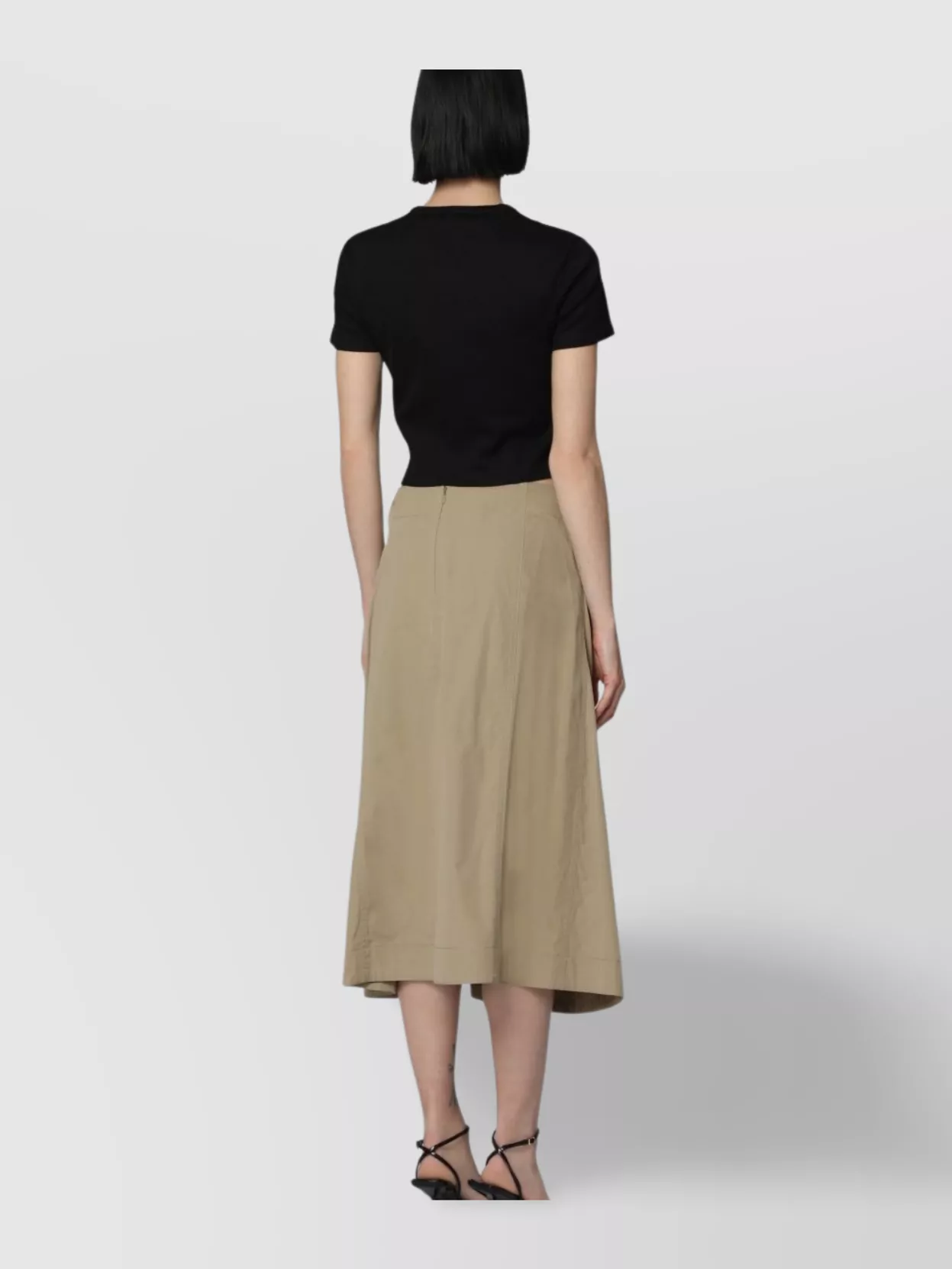 Shop Bottega Veneta Cotton Midi Skirt Featuring Front Knot