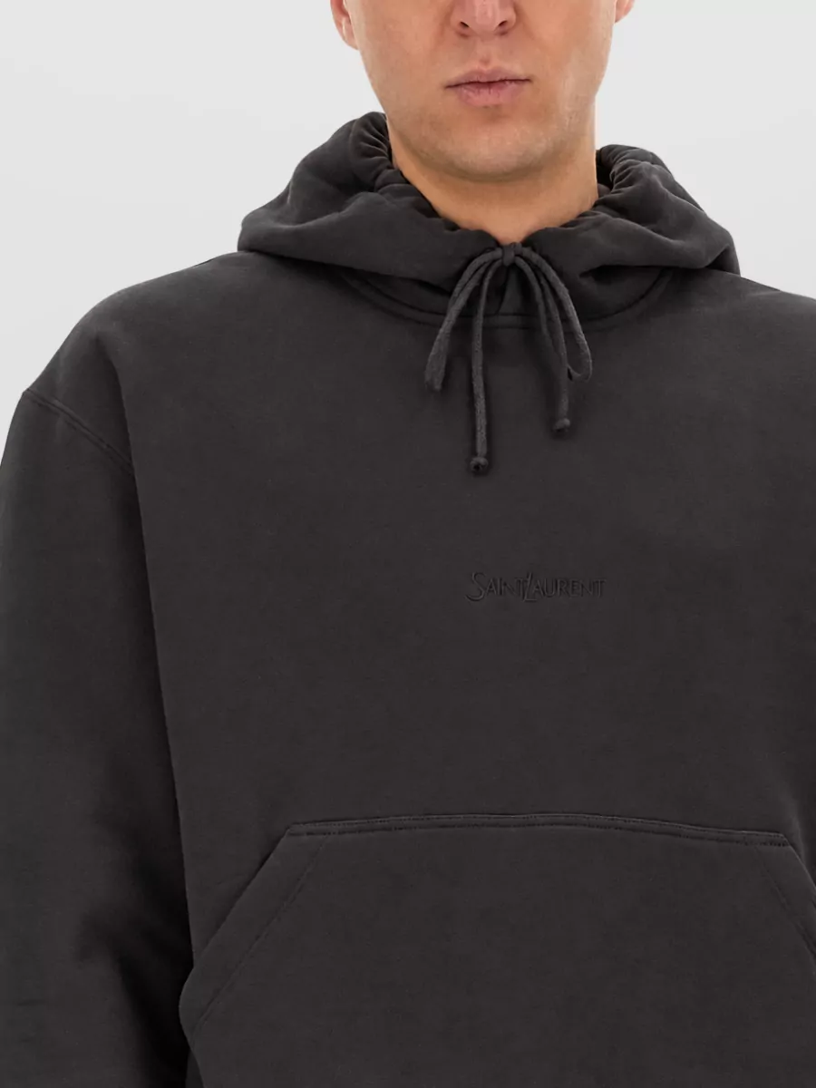 Saint Laurent Hooded Logo Sweatshirt Relaxed Fit