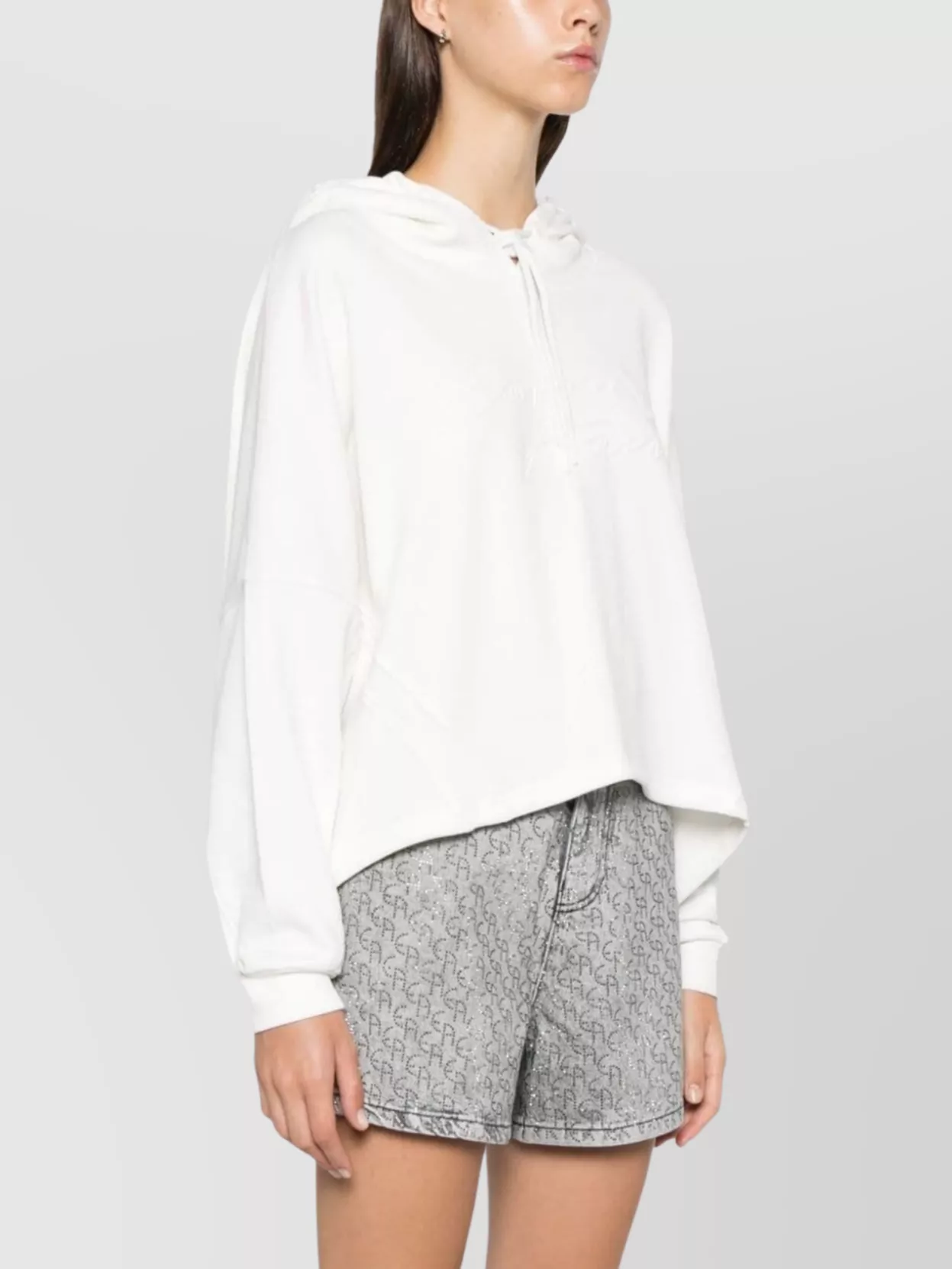 Emporio Armani Logo Hoodie Organic Cotton Drawstring Hem