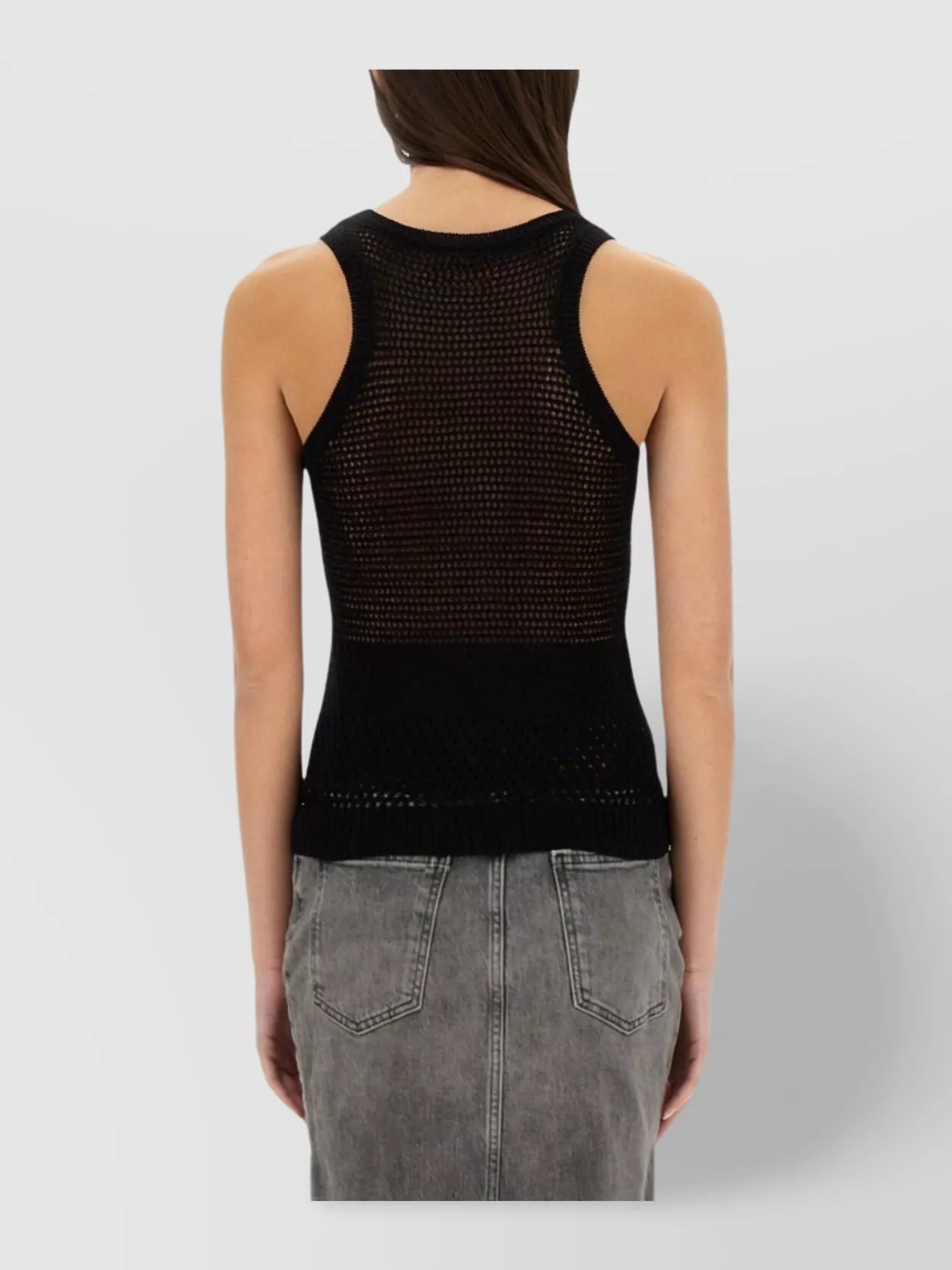 Moschino Logo Mesh Sleeveless Top