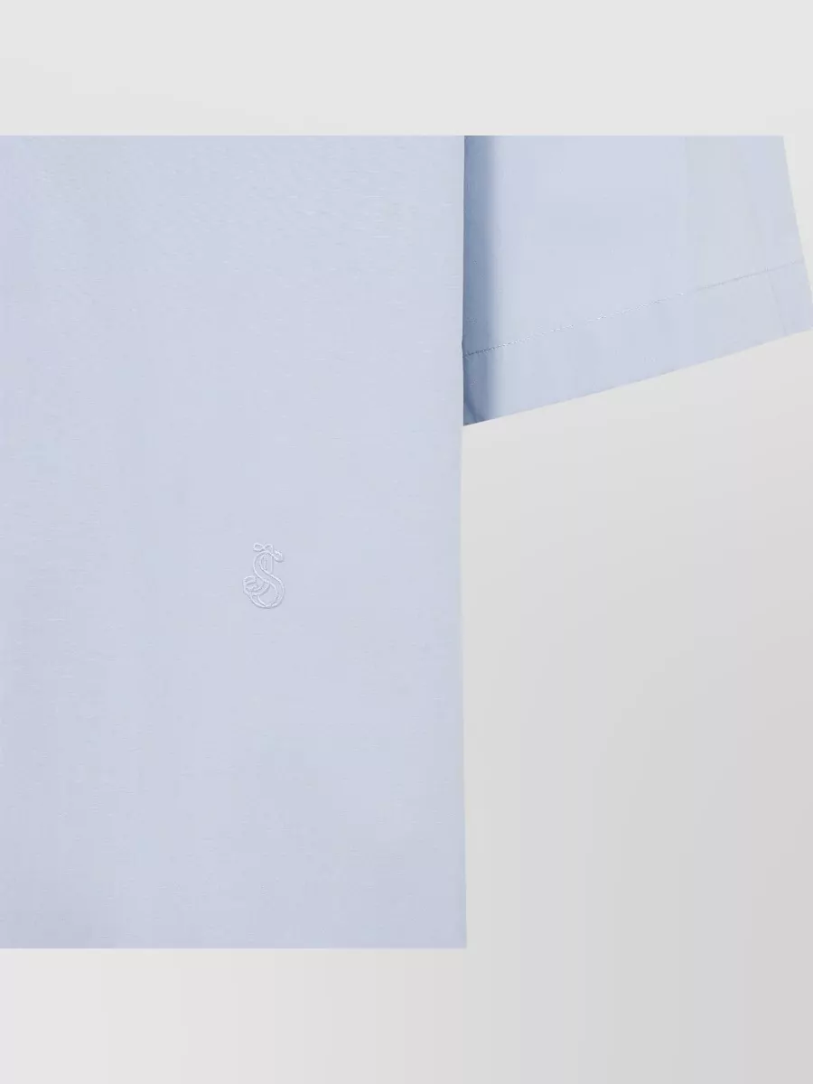 Jil Sander Cotton Shirt Bowling Collar Short Sleeves