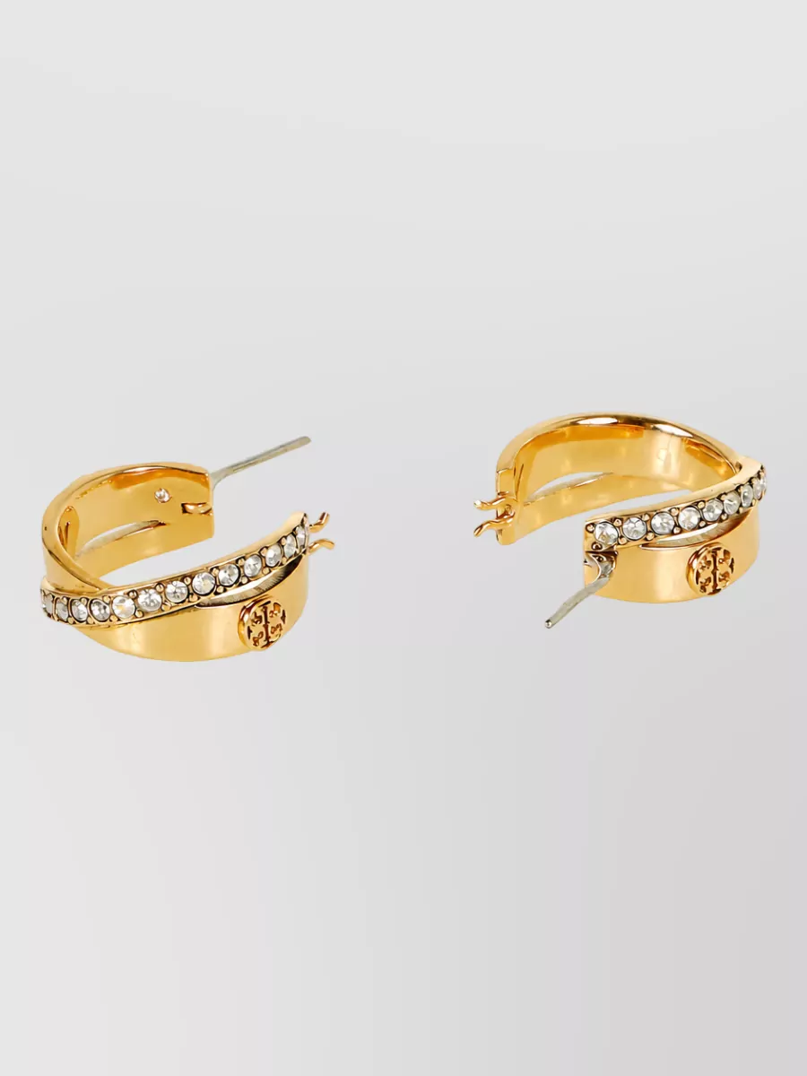 Tory Burch pavé double hoop earrings