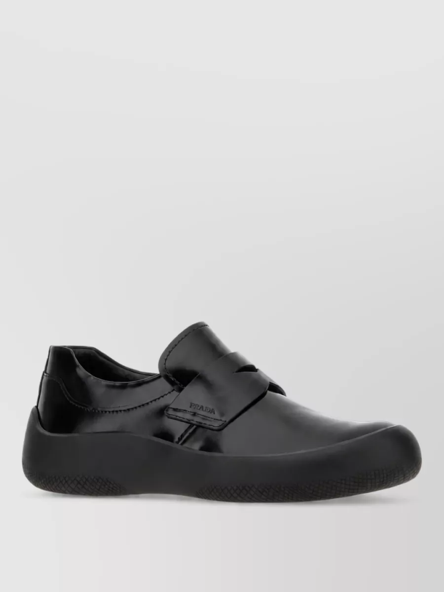 Prada leather slip-on loafers