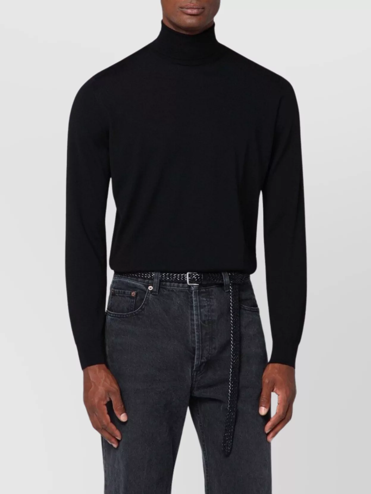 Drumohr Turtleneck Wool Sweater Long Sleeves In Black