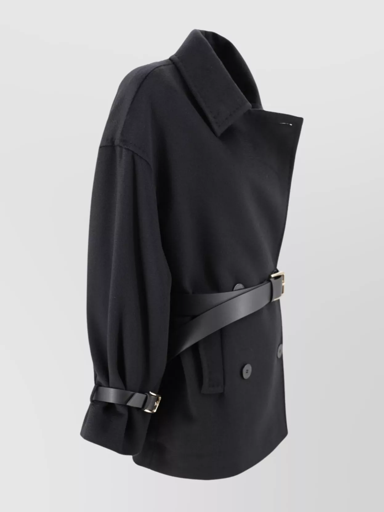 S Max Mara Blazer Belted Button Accents