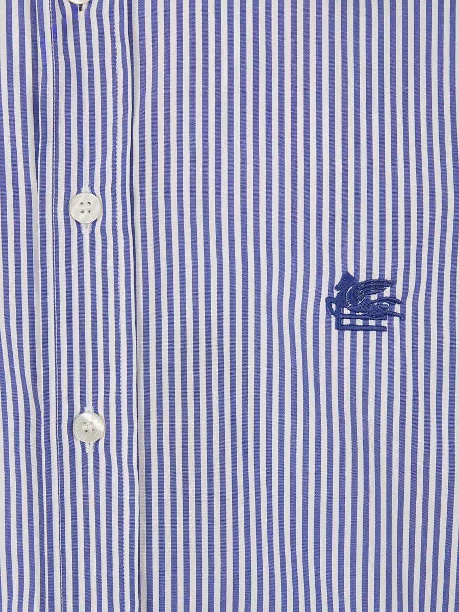 Etro Shirt Button Down Collar Striped Long Sleeves