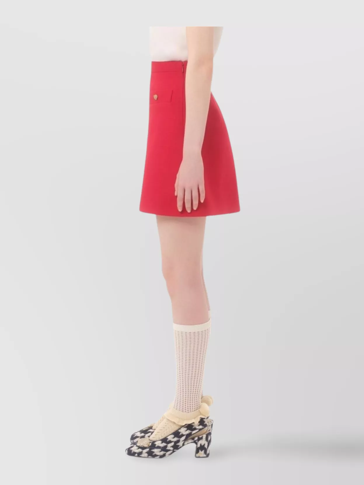 Valentino Garavani Heart Motif A-Line Skirt With High Waist
