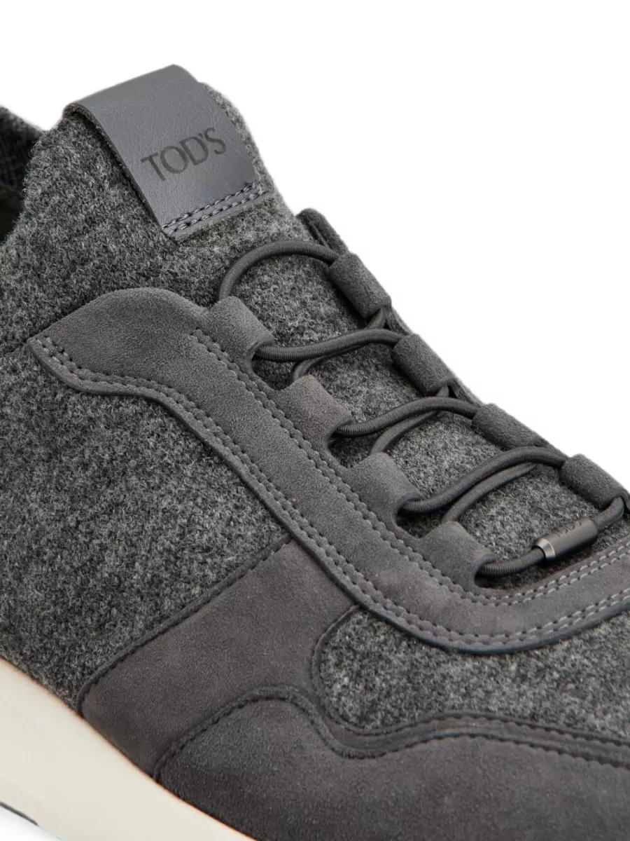 Tod's Leather And Knit Low-Top Sneakers