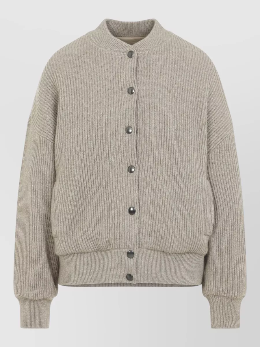 Brunello Cucinelli Cashmere Ribbed Bomber Jacket