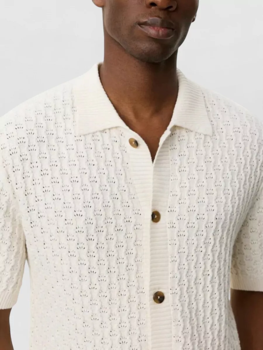 Les Deux Short-Sleeve Knitted Cardigan