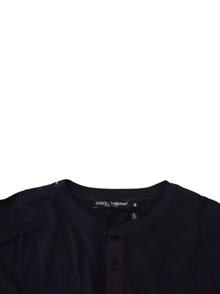 Dolce&Gabbana Silk Cotton Long-Sleeve Henley T-Shirt