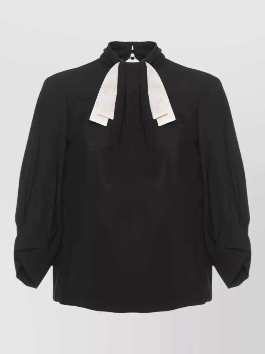 Elisabetta Franchi high-neck long-sleeve blouse