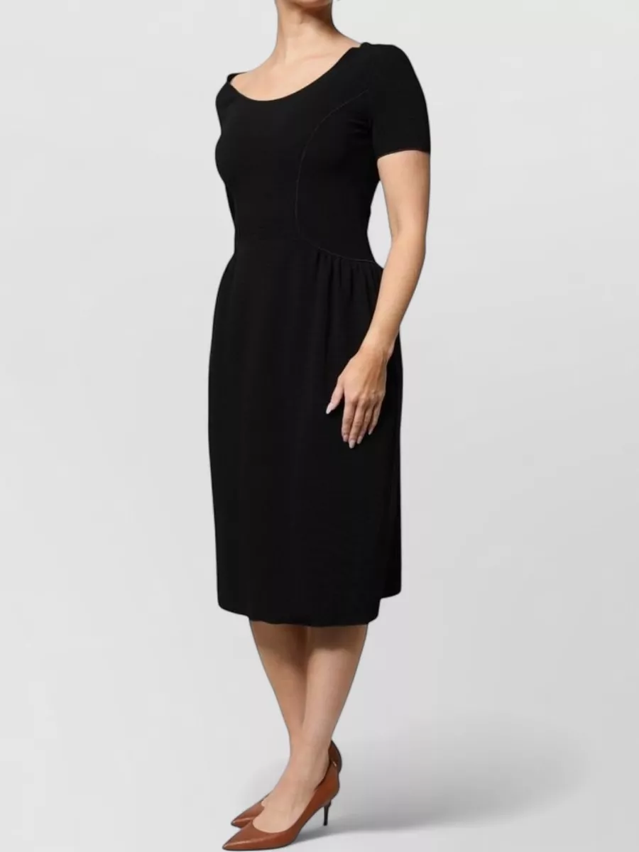 Emporio Armani Short-Sleeve Sheath Midi Dress